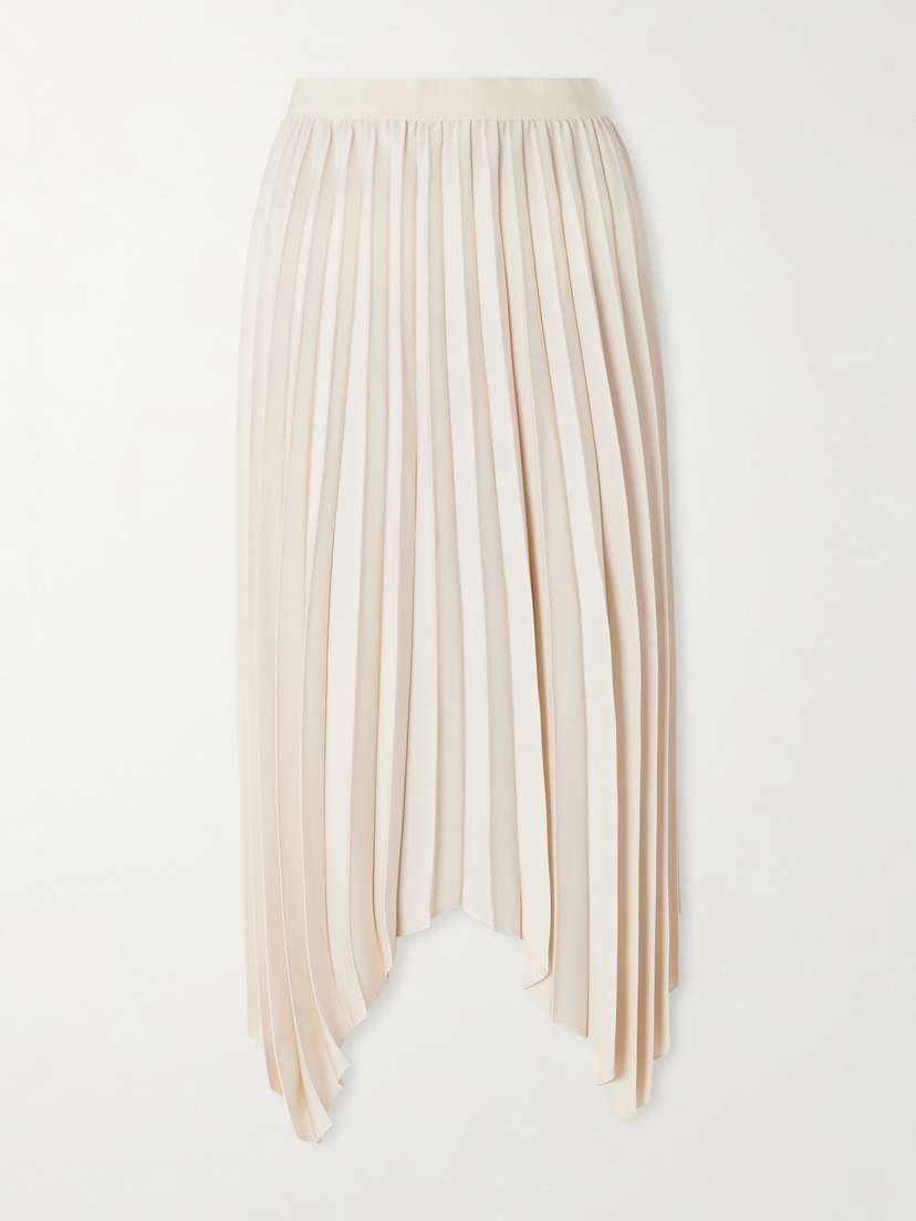 Isabel Marant Felixa Asymmetric Pleated Satin-crepe Midi Skirt