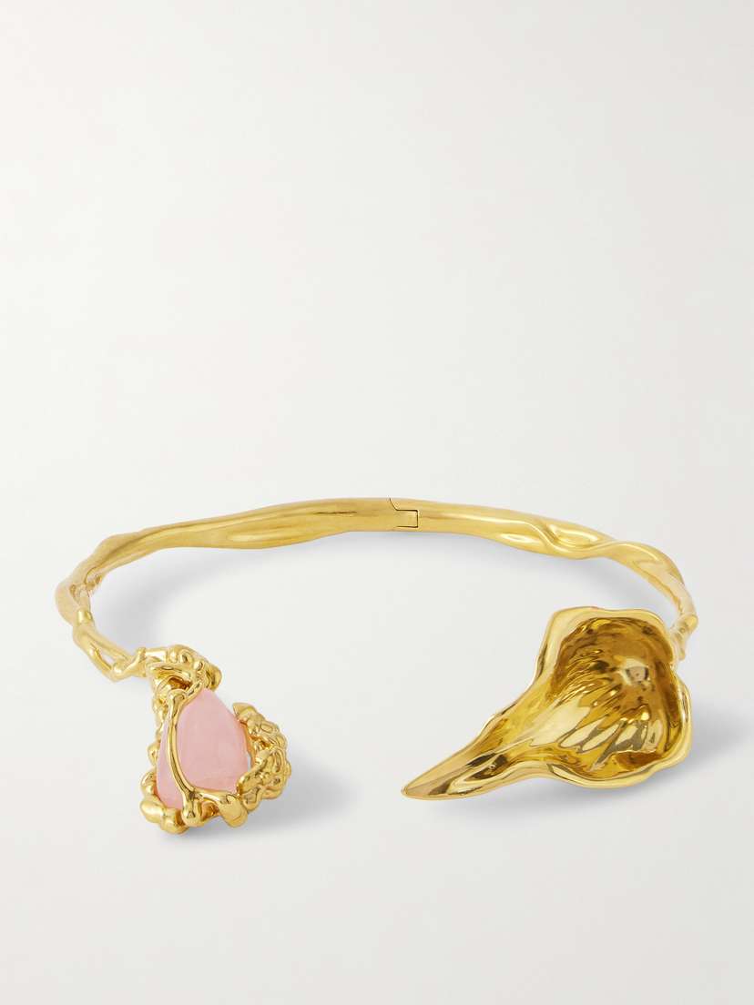 Chloé Flower Soul Gold-tone Rose Quartz Choker