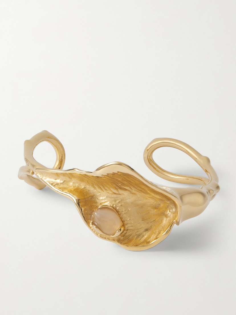 Chloé Flower Soul Gold-tone Rose Quartz Cuff