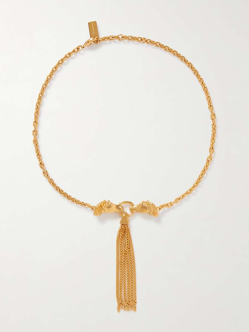 Chloé Tasseled Gold-tone Necklace