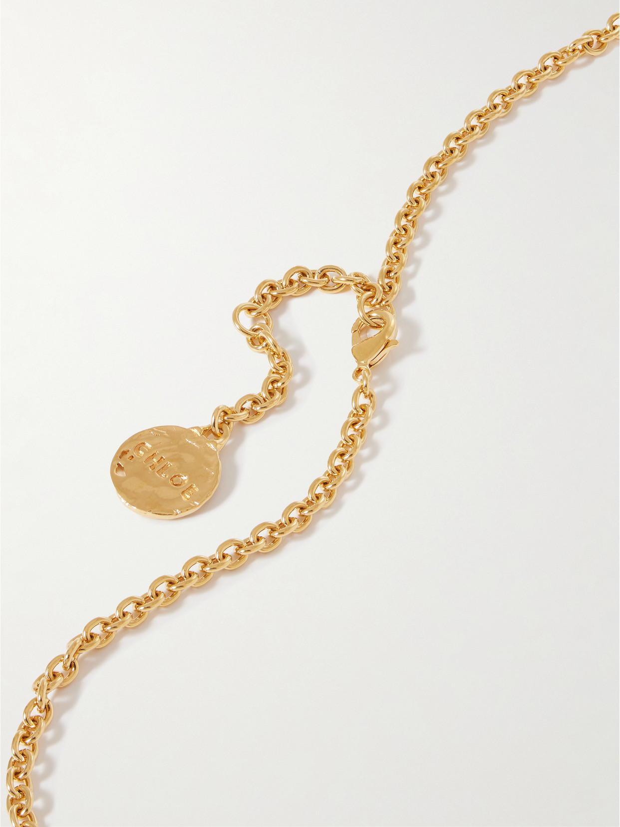 Chloé Gold-tone Jasper Necklace In Gold