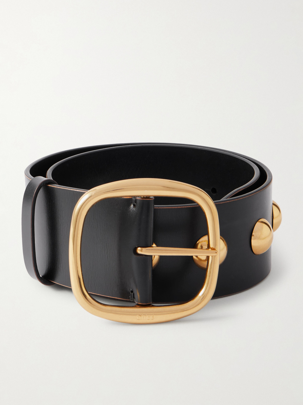 Chloé Studded Leather Belt In Black