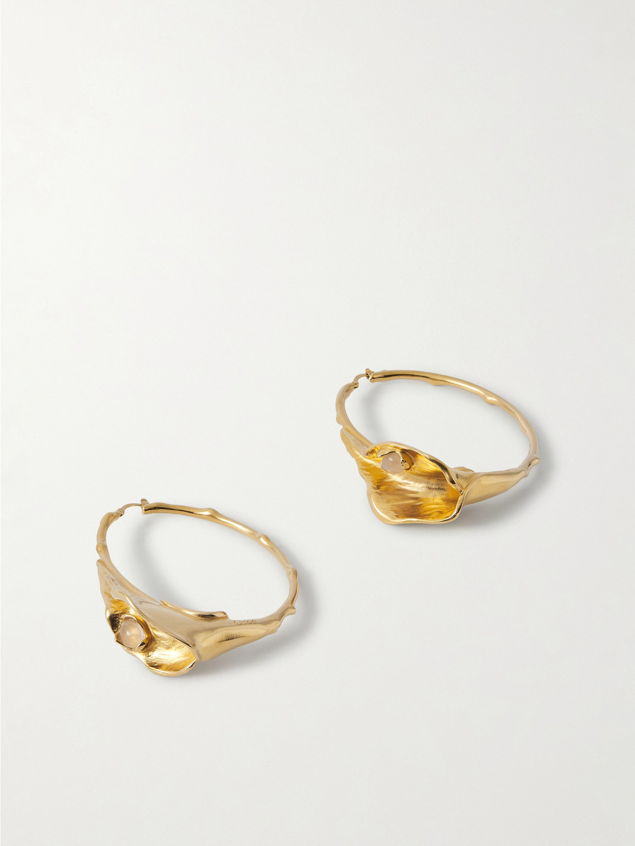 Chloé Gold-tone And Quartz Hoop Earrings