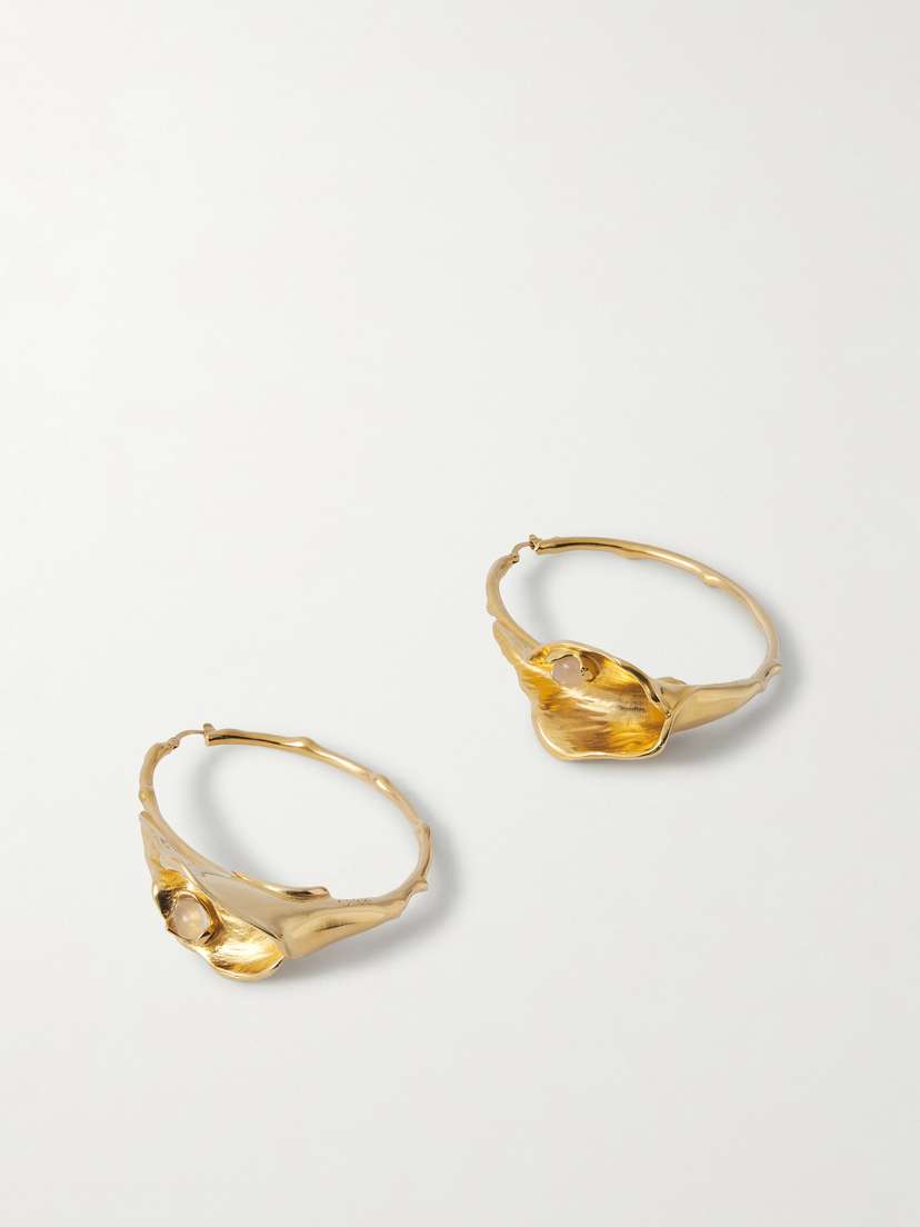 Chloé tone And Quartz Hoop Earrings