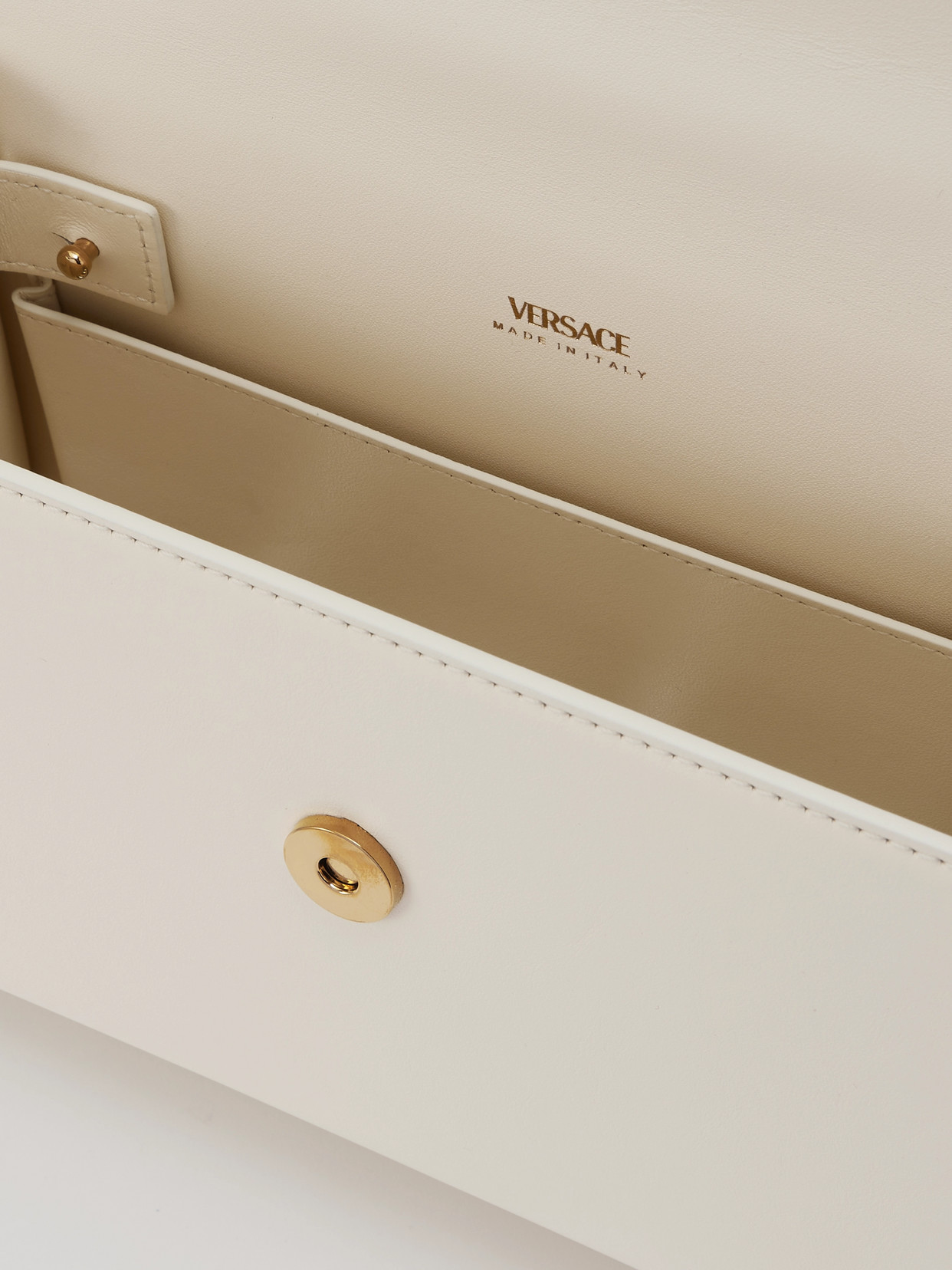 Versace Medusa '95 Embellished Leather Tote In White