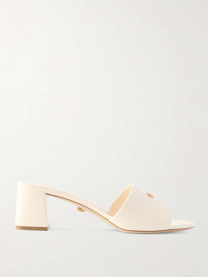 Versace Embellished Leather Mules