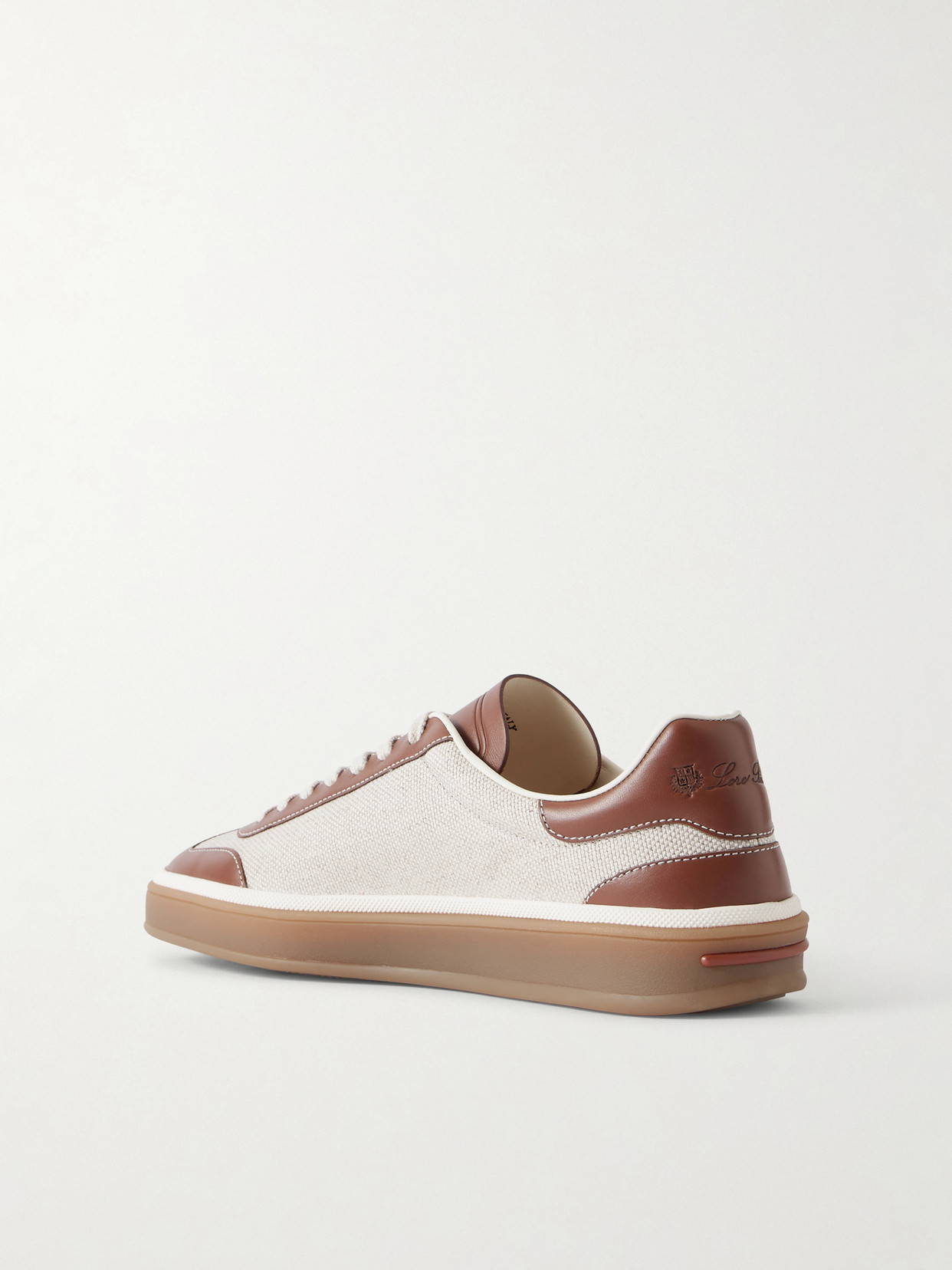 Tennis Walk Leather-Trimmed Canvas Sneakers