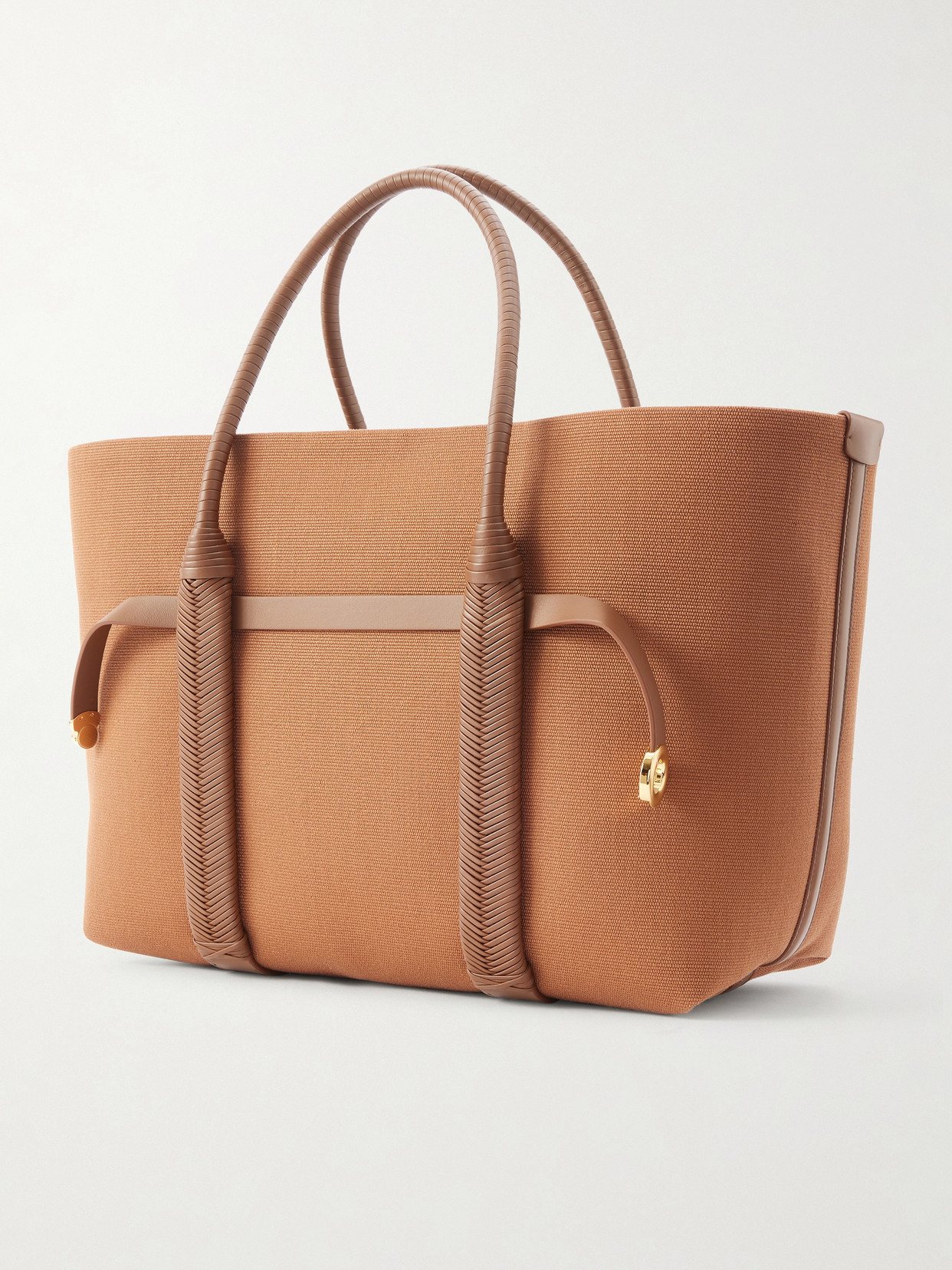Ghiera Large Leather-Trimmed Canvas Tote
