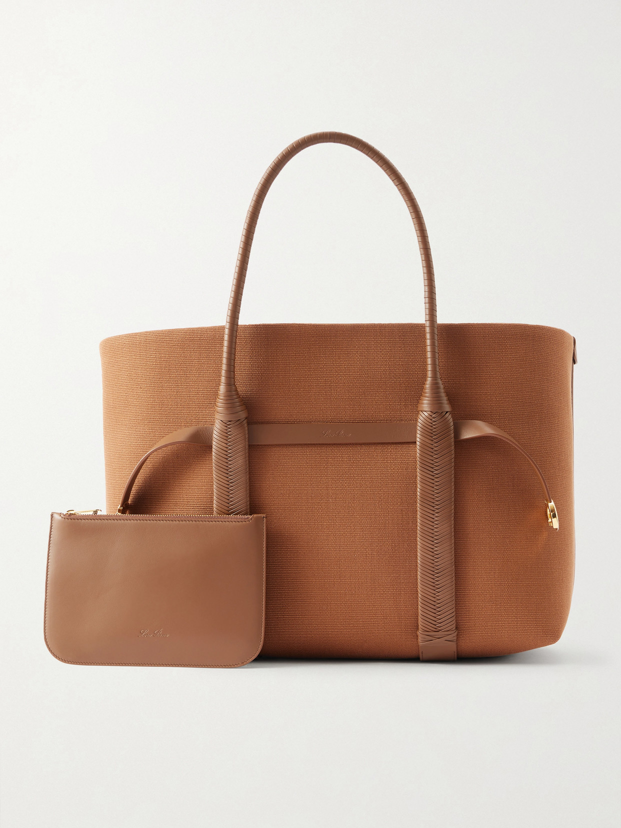 Ghiera Large Leather-Trimmed Canvas Tote