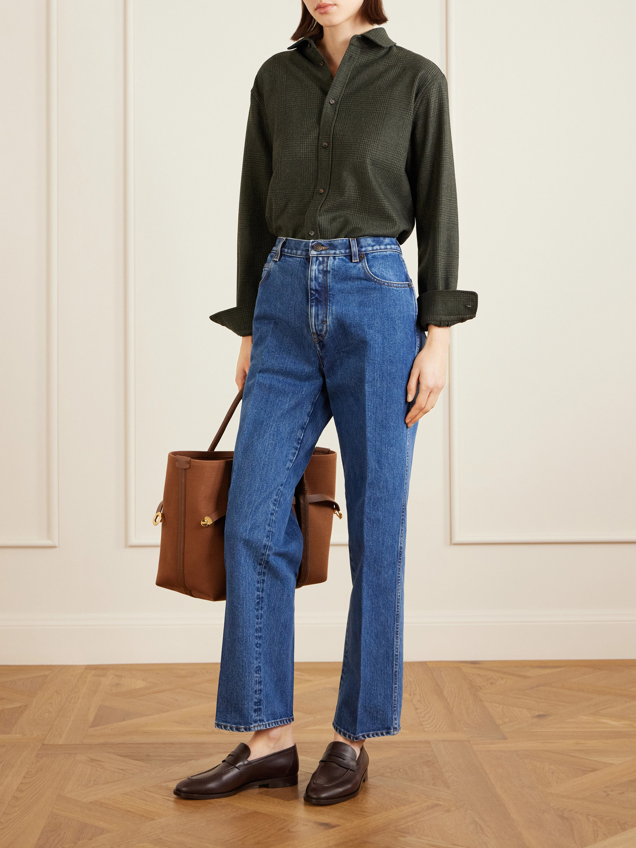 Ghiera Large Leather-Trimmed Canvas Tote