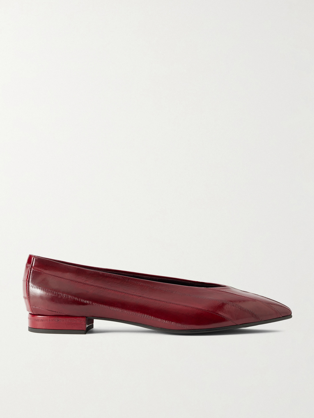 Loro Piana Rebecca Eel Ballet Flats In Burgundy