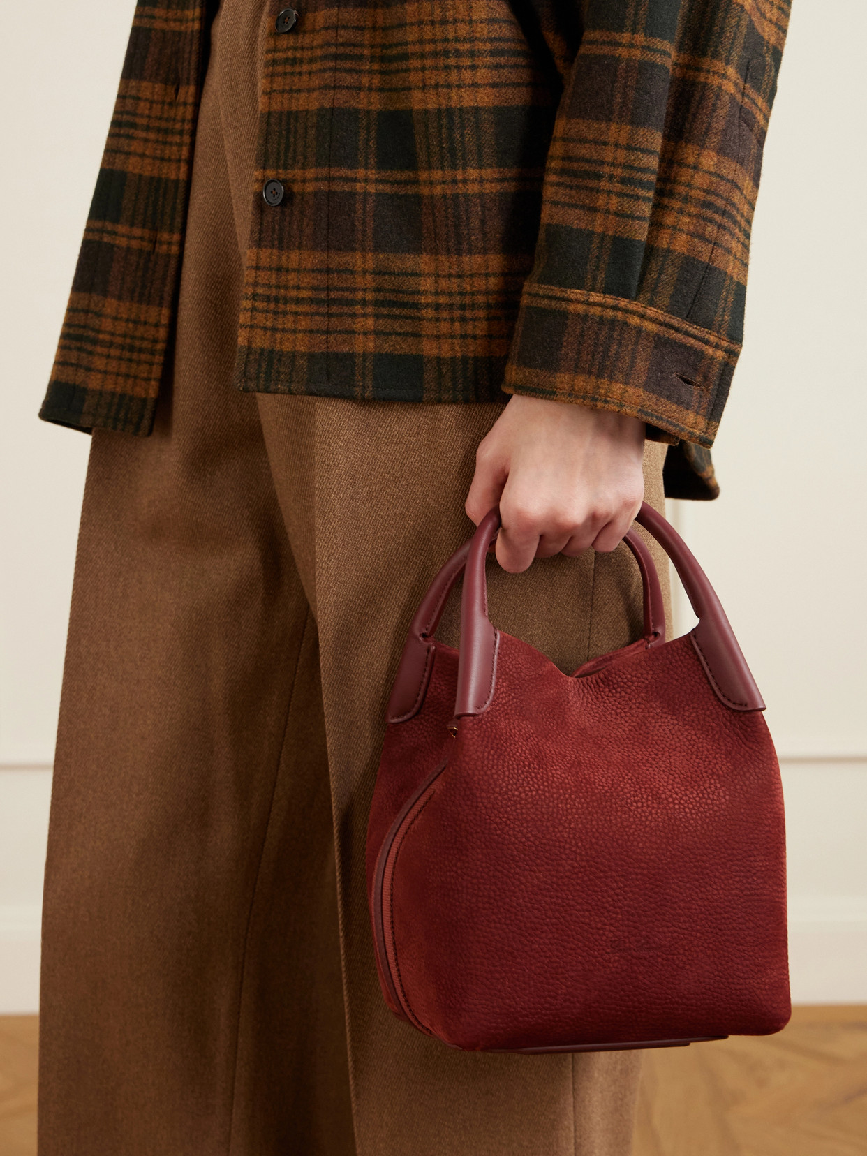 Bale Small Leather And Canvas-Trimmed Nubuck Tote