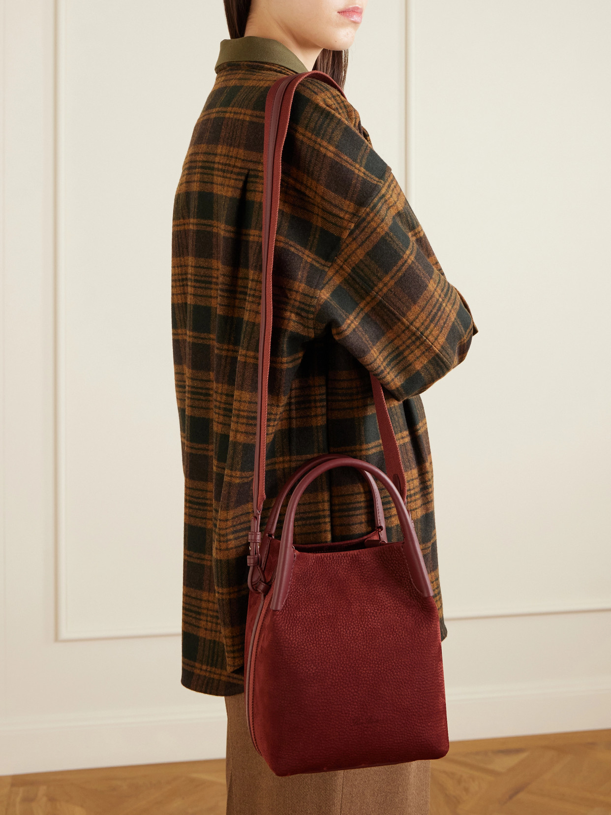 Bale Small Leather And Canvas-Trimmed Nubuck Tote