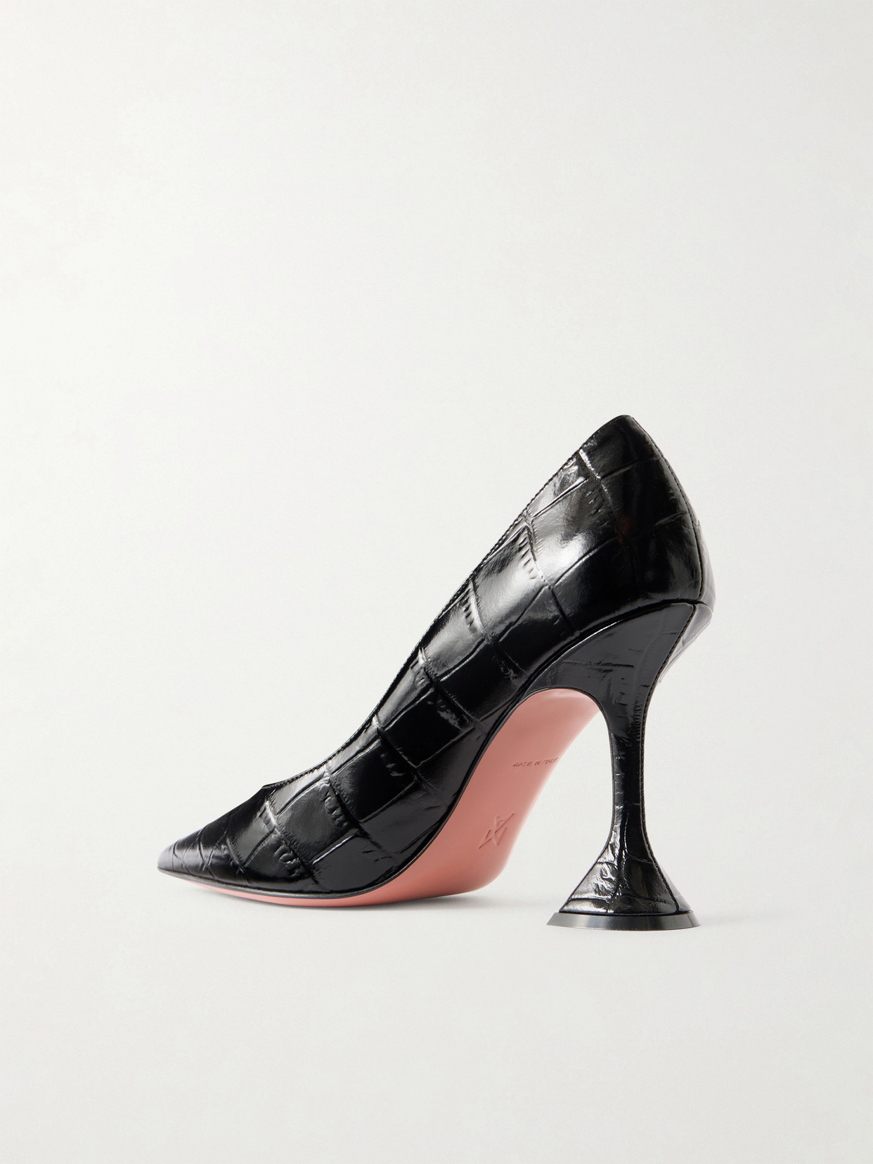 Ami Croc-Effect Pumps
