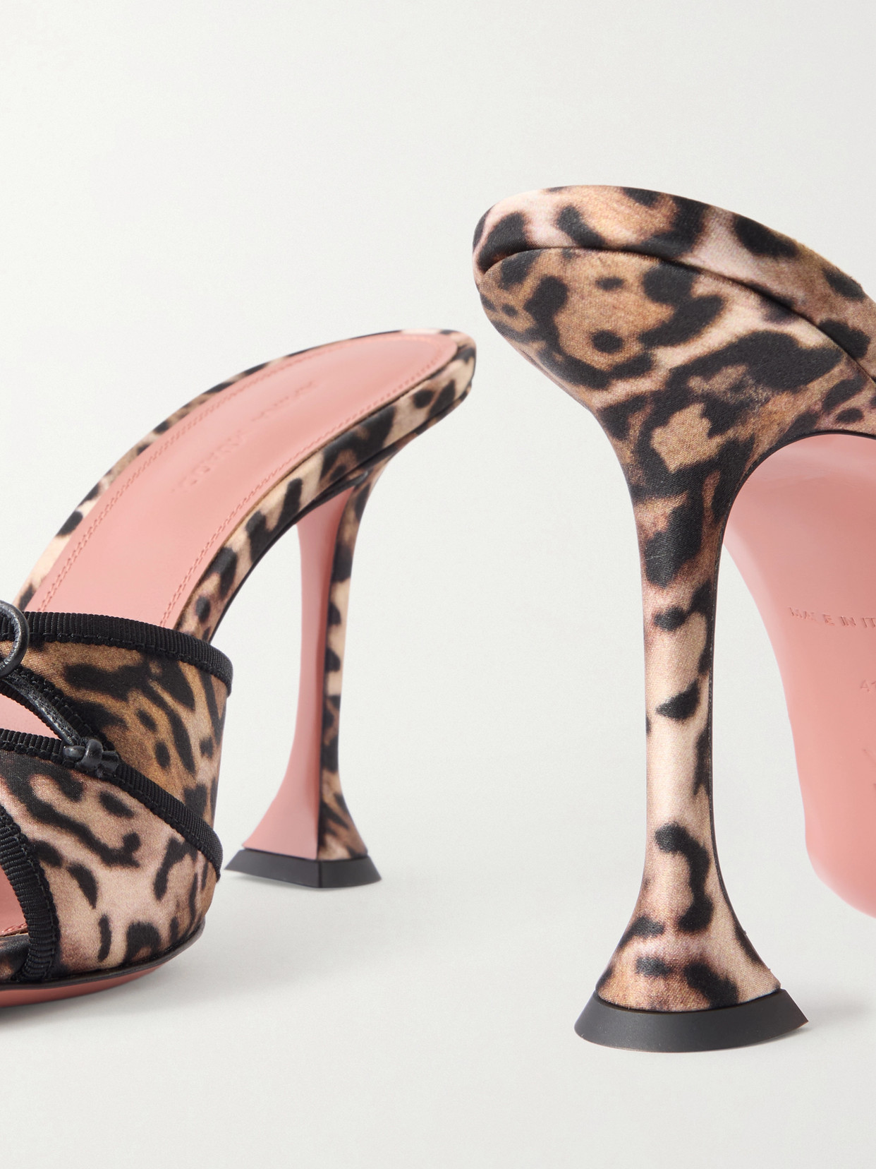 Eleonora Bow-Detailed Leopard-Print Mules