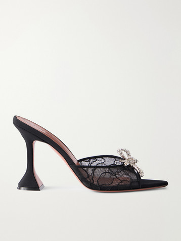 AMINA MUADDI Rosie 95 crystal-embellished lace sandals