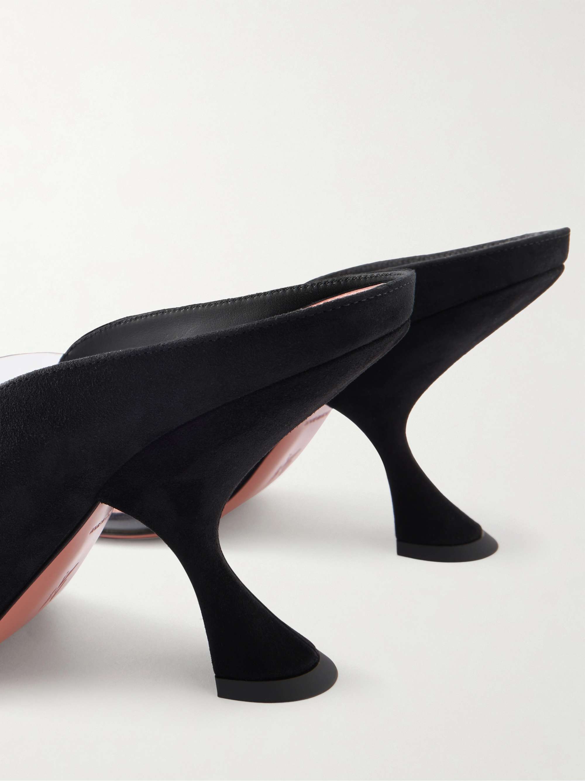 AMINA MUADDIのシューズ AMINA MUADDI Mackenzie PVC-trimmed suede sandals | NET-A-PORTER