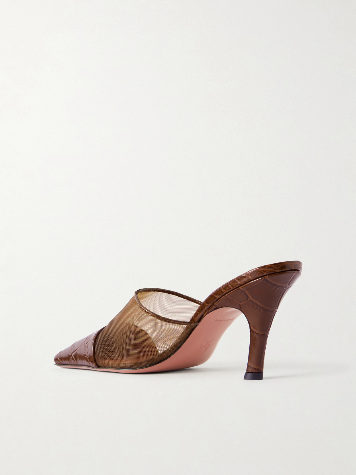 Jamie Mesh And Croco-Embossed Mules