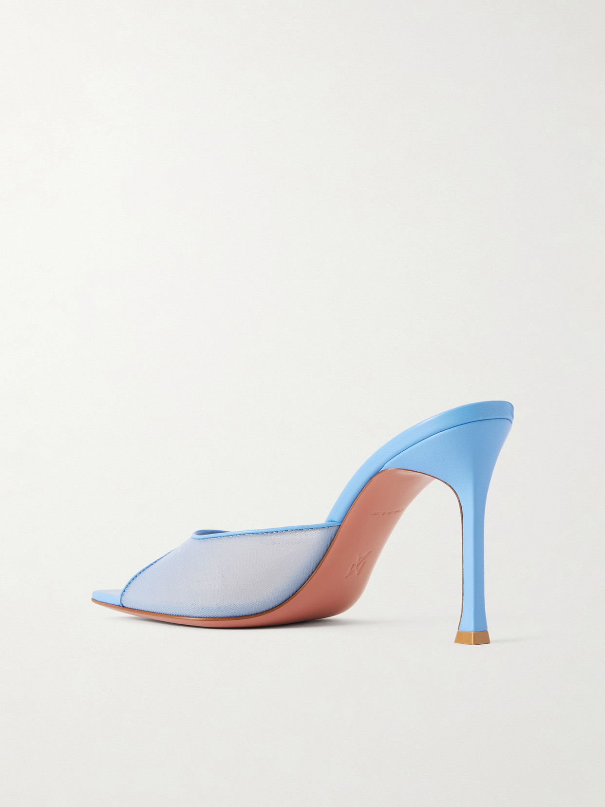 Alexa Leather-Trimmed Mesh Mules