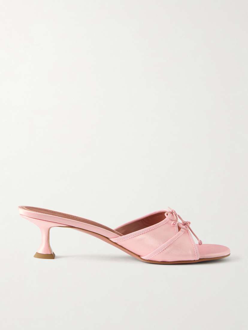 Amina Muaddi Eleonora 45mm Satin Open Toe Mule
