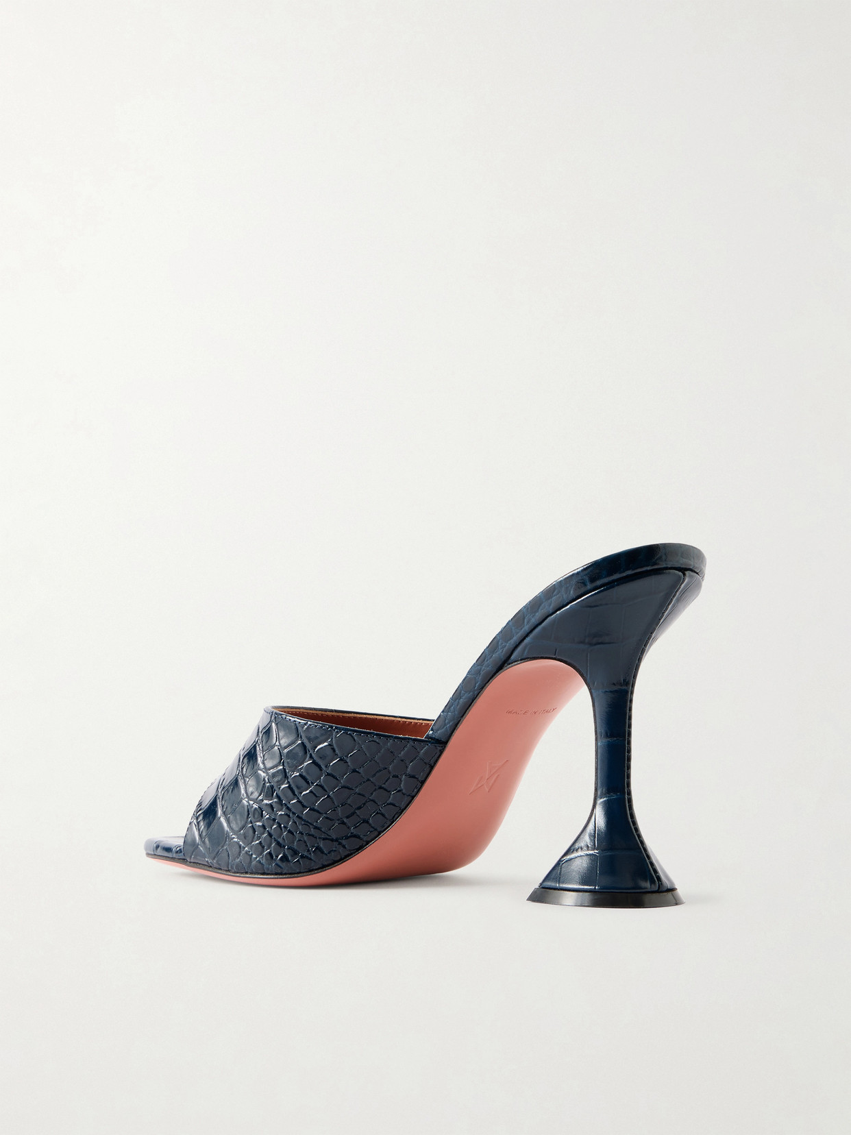 Lupita Croc-Effect Leather Mules