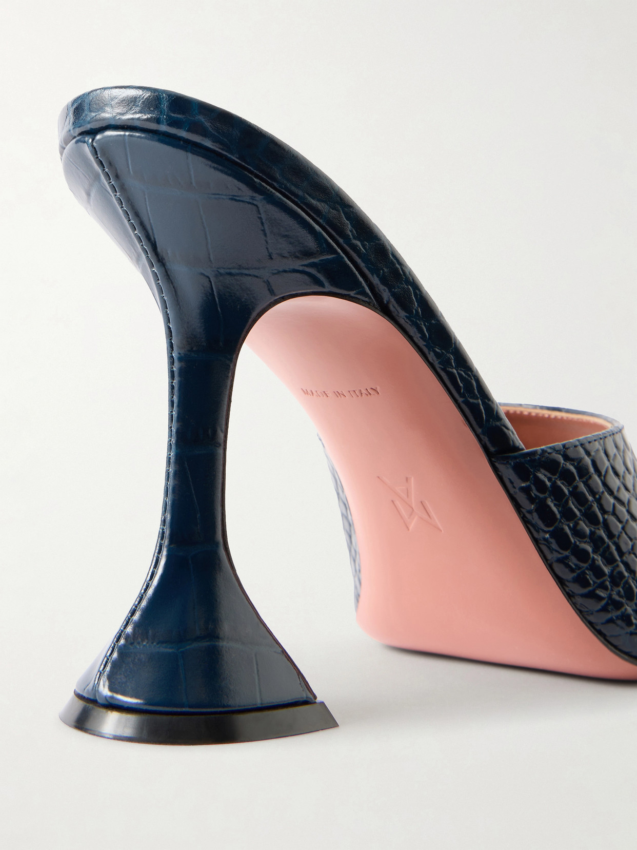 Lupita Croc-Effect Leather Mules