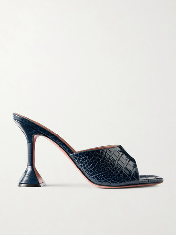 AMINA MUADDI Lupita croc-effect leather mules