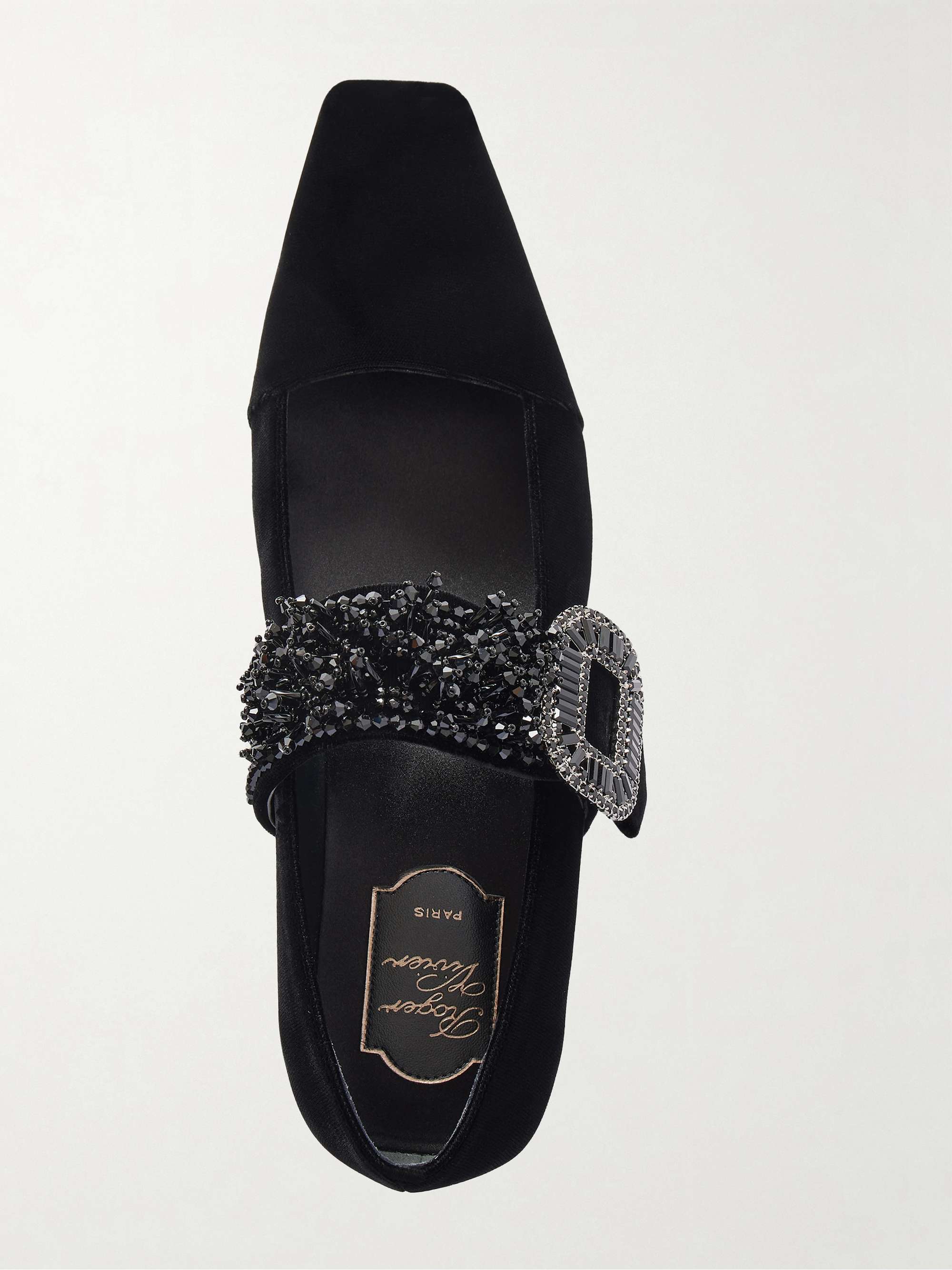 ROGER VIVIER Belle Vivier 25 embellished velvet Mary Jane pumps