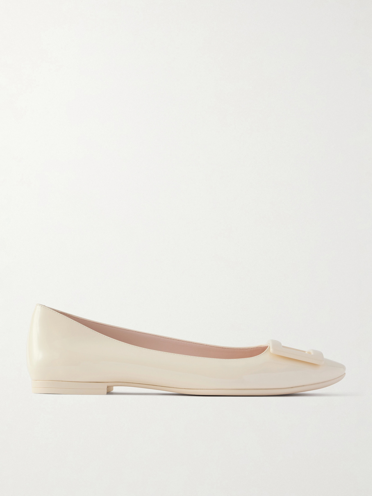 Roger Vivier Gommettine Patent-leather Ballet Flats In White
