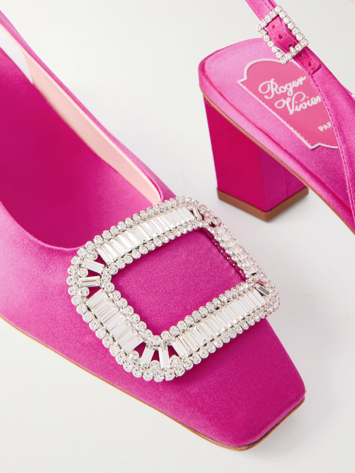 Belle Vivier Pilgrim 45 Crystal-Embellished Slingback