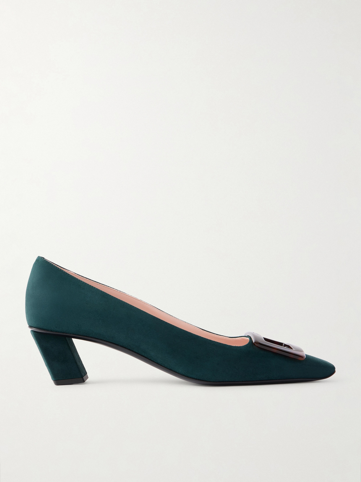 Roger Vivier Belle Vivier 45 Suede Pumps In Green
