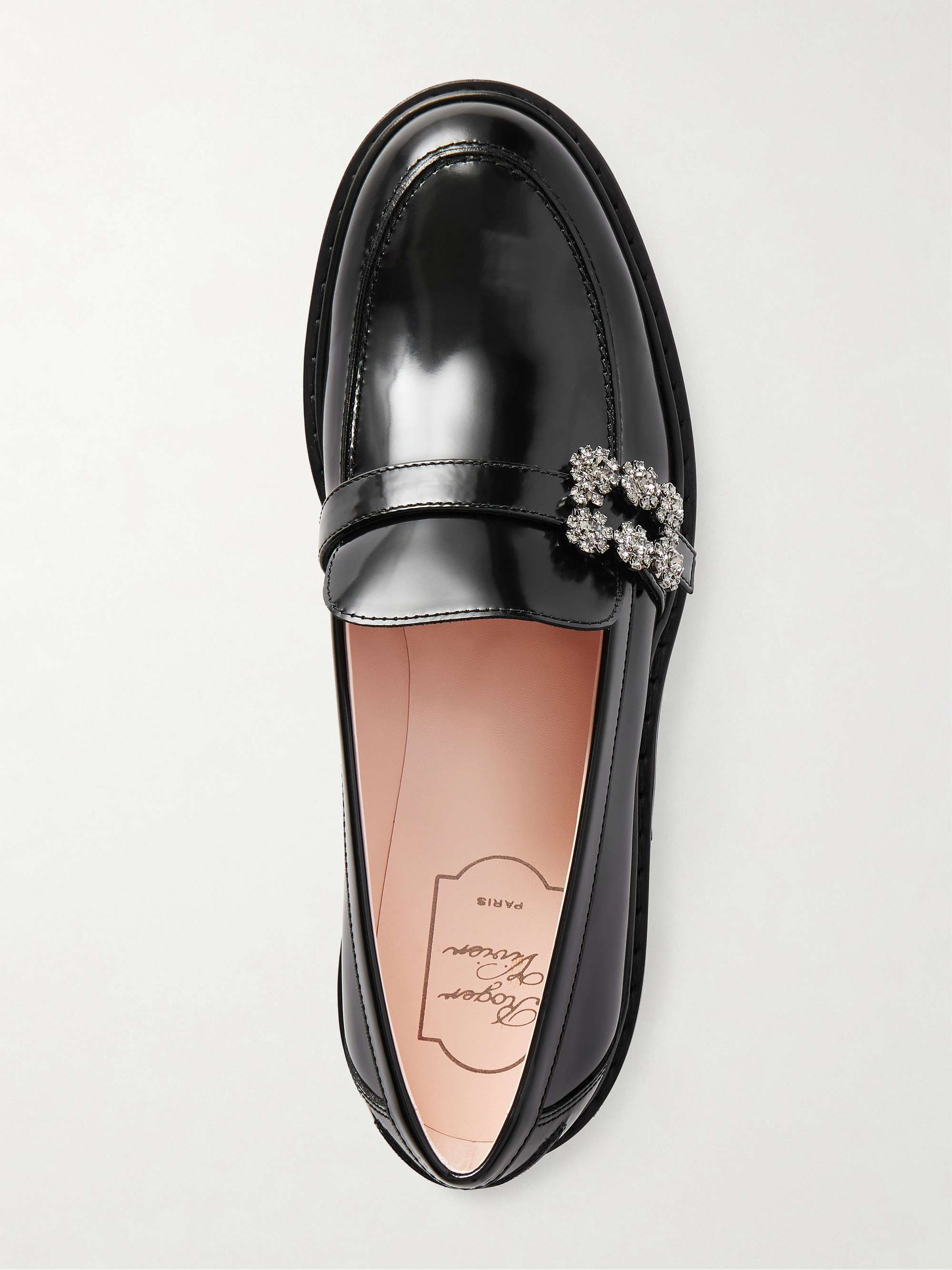 ROGER VIVIER サイズ39 極美品 ROGER VIVIER Viv embellished glossed-leather loafers | NET-A-PORTER