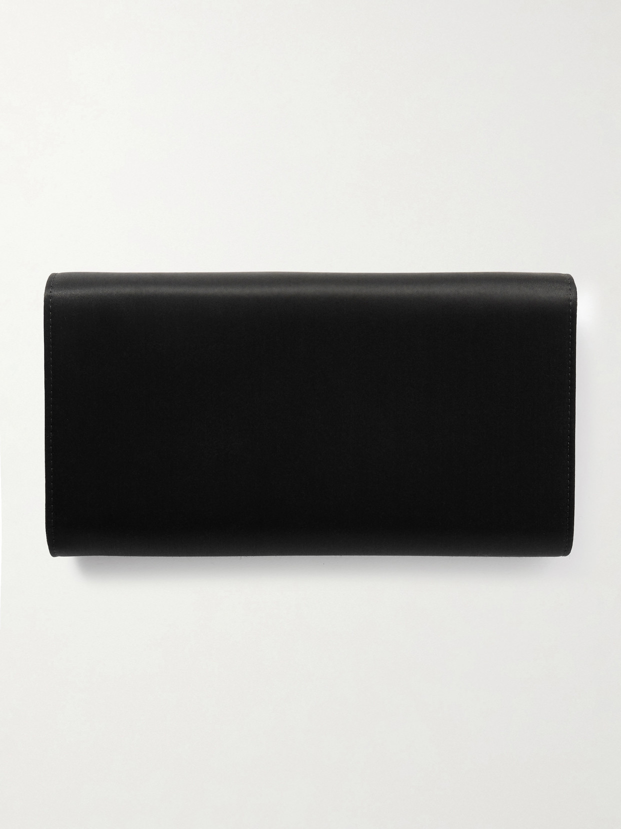 Roger Vivier Pilgrim Crystal-embellished Satin Clutch In Black