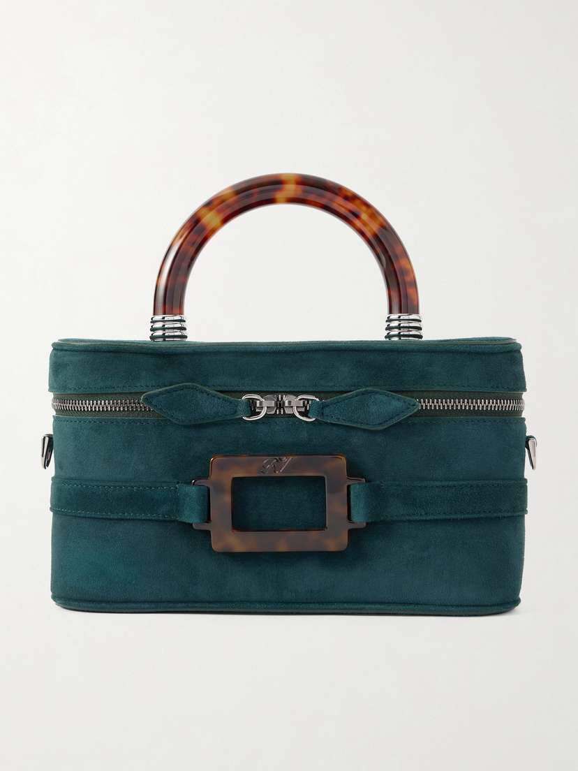 Roger Vivier Belle Vivier Vanity Mini Buckled Suede Clutch