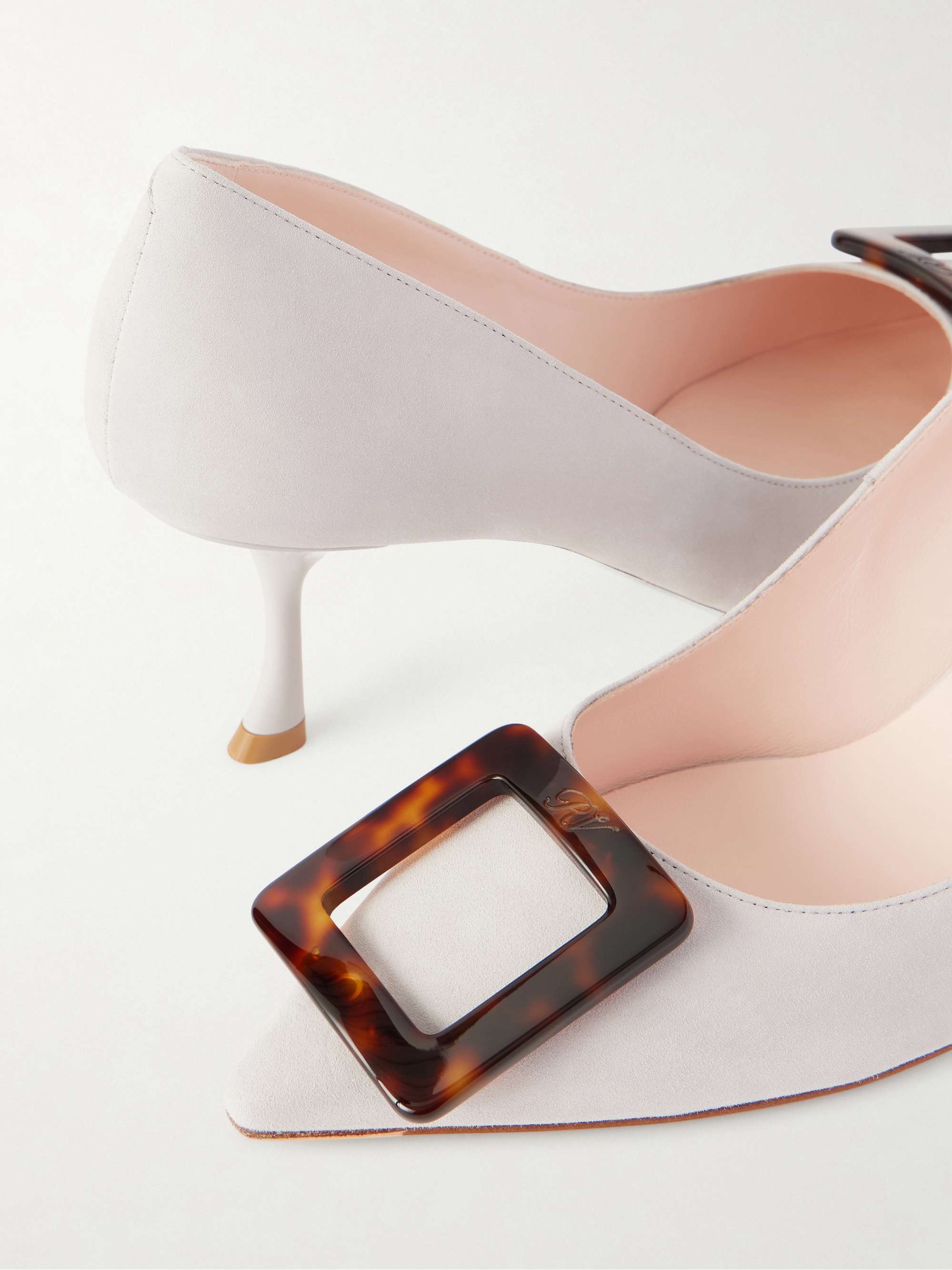 ROGER VIVIER Viv In The City 65 buckled suede pumps | NET-A-PORTER