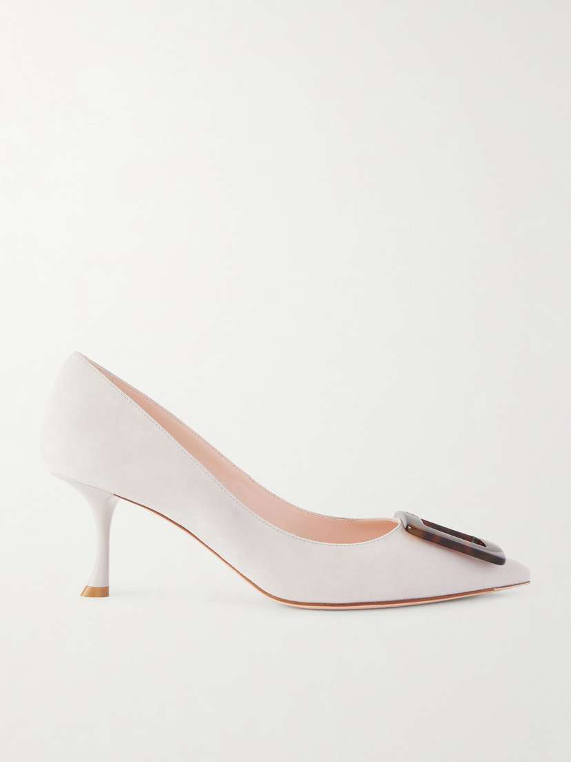 Roger Vivier Viv In The City 65 Buckled Suede Pumps