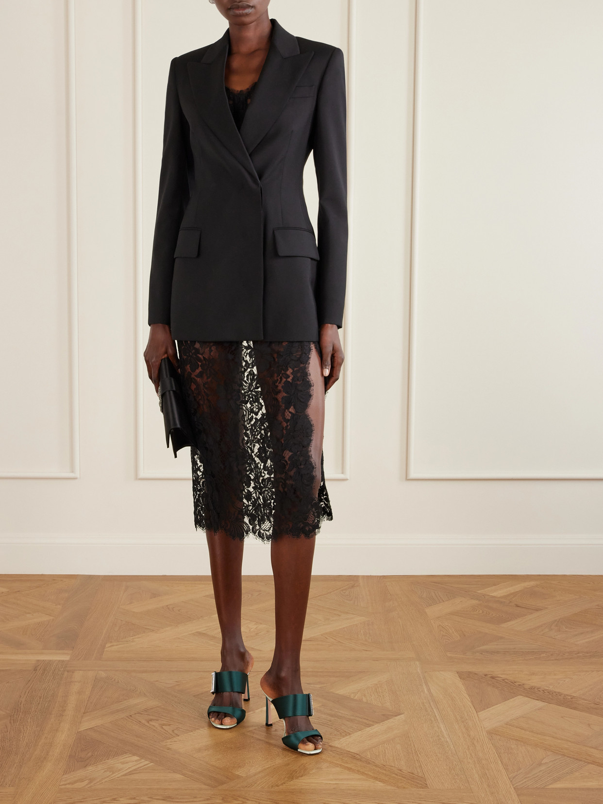 Trompette 85 Crystal-Embellished Mules