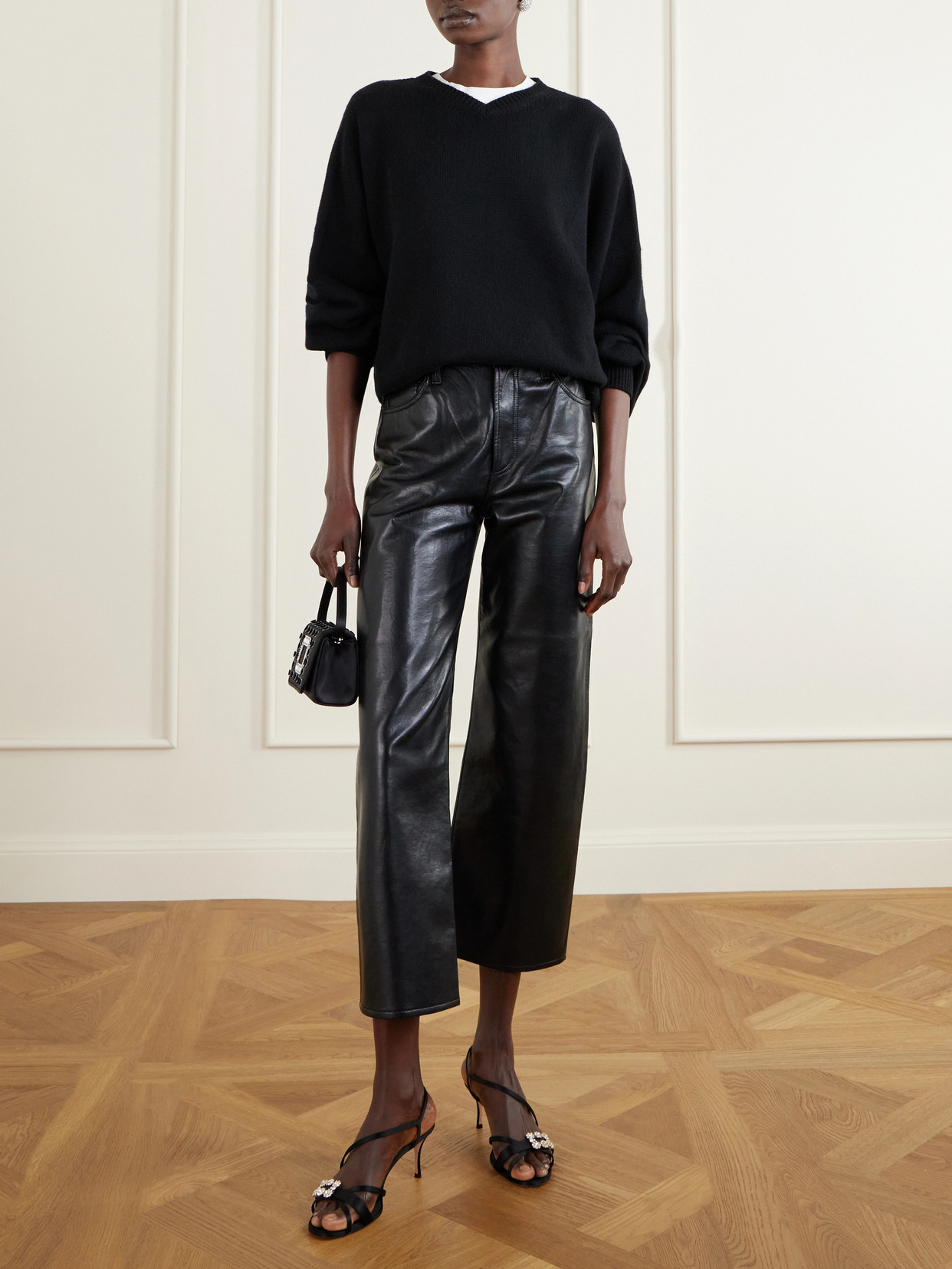 Roger Vivier Efflorescence Crystal-embellished Satin Sandals In Black