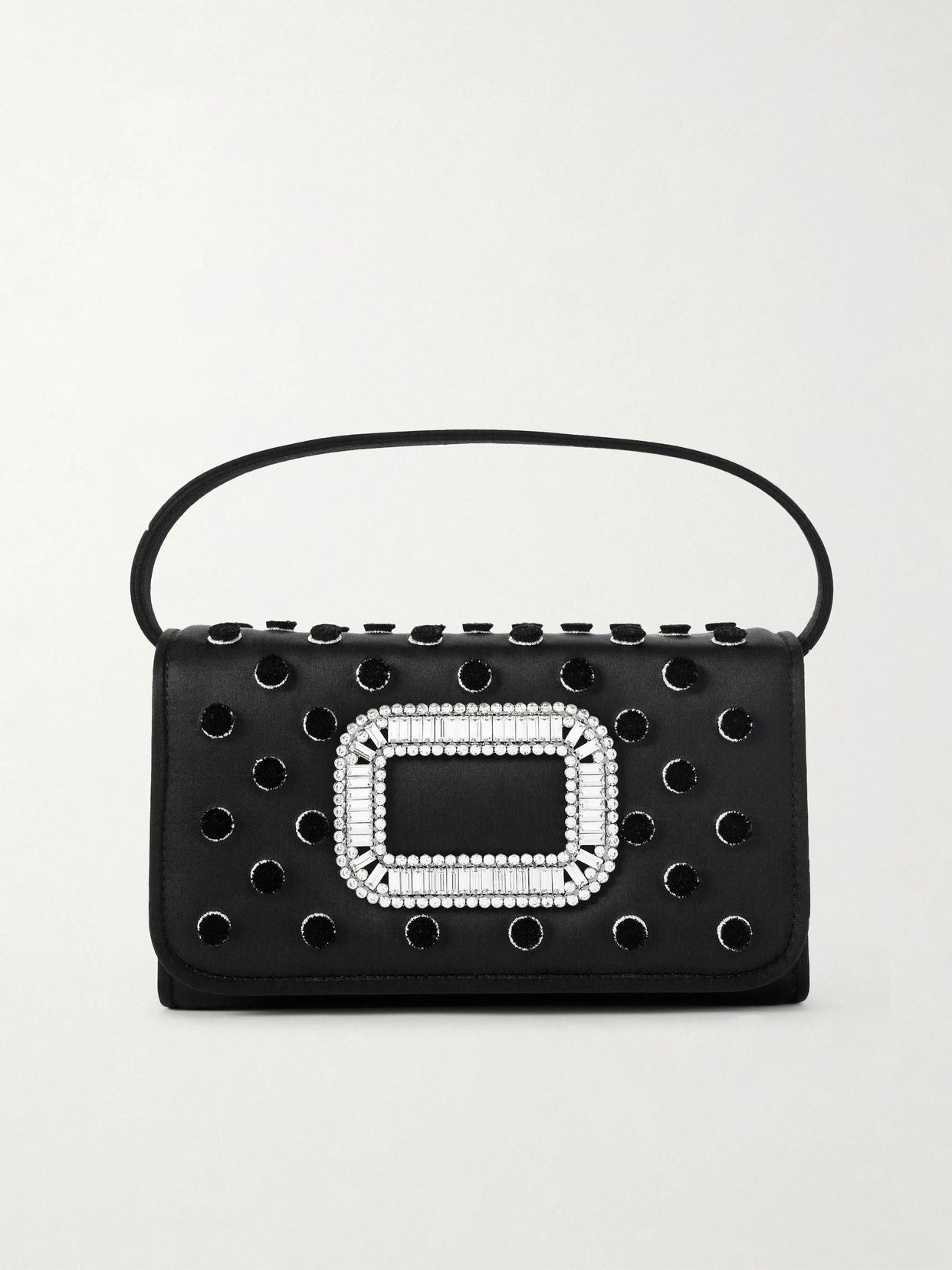 Pilgrim buckle-embellished satin clutch