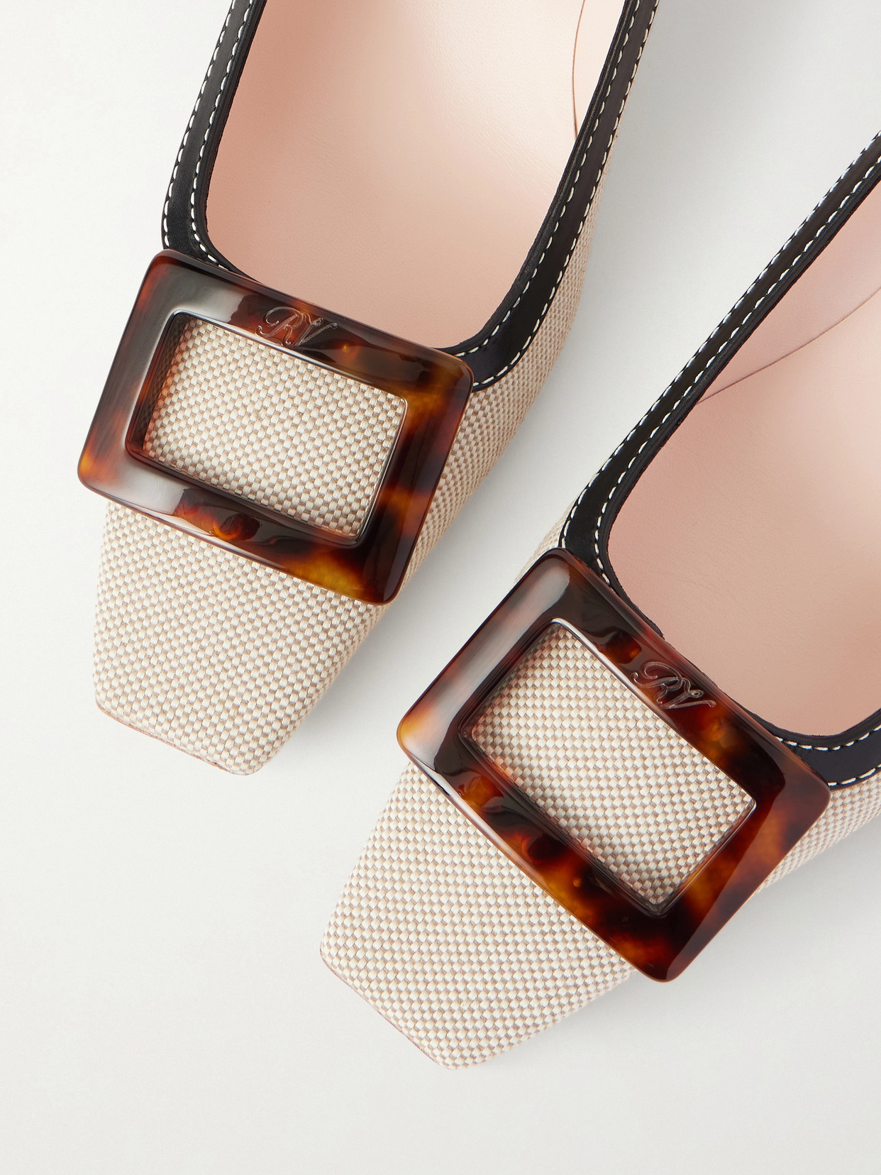 Roger Vivier Belle Vivier Décolleté In Canvas In Neutral