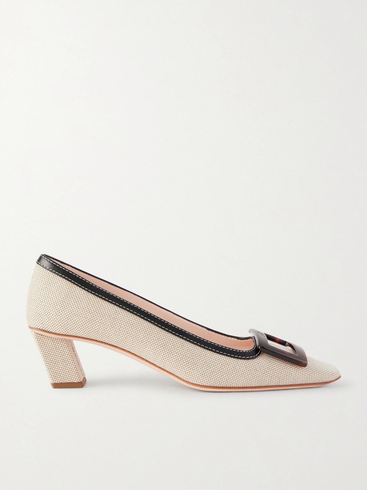 Roger Vivier Belle Vivier Décolleté In Canvas In Neutral