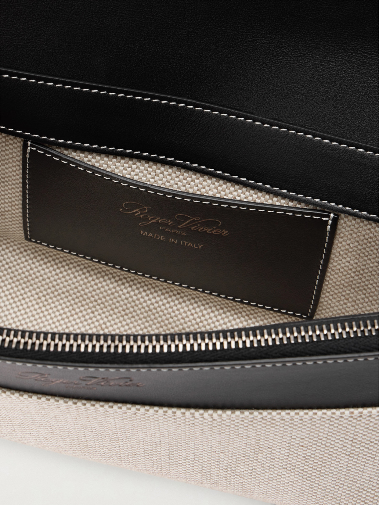 Roger Vivier Belle Vivier Buckled Canvas Clutch In Pink