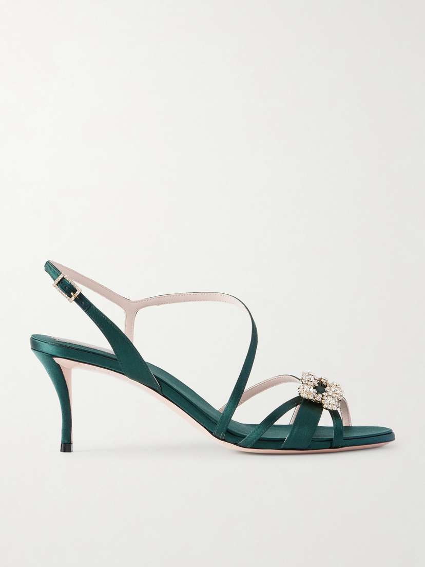 Roger Vivier Efflorescence Crystal-embellished Satin Sandals