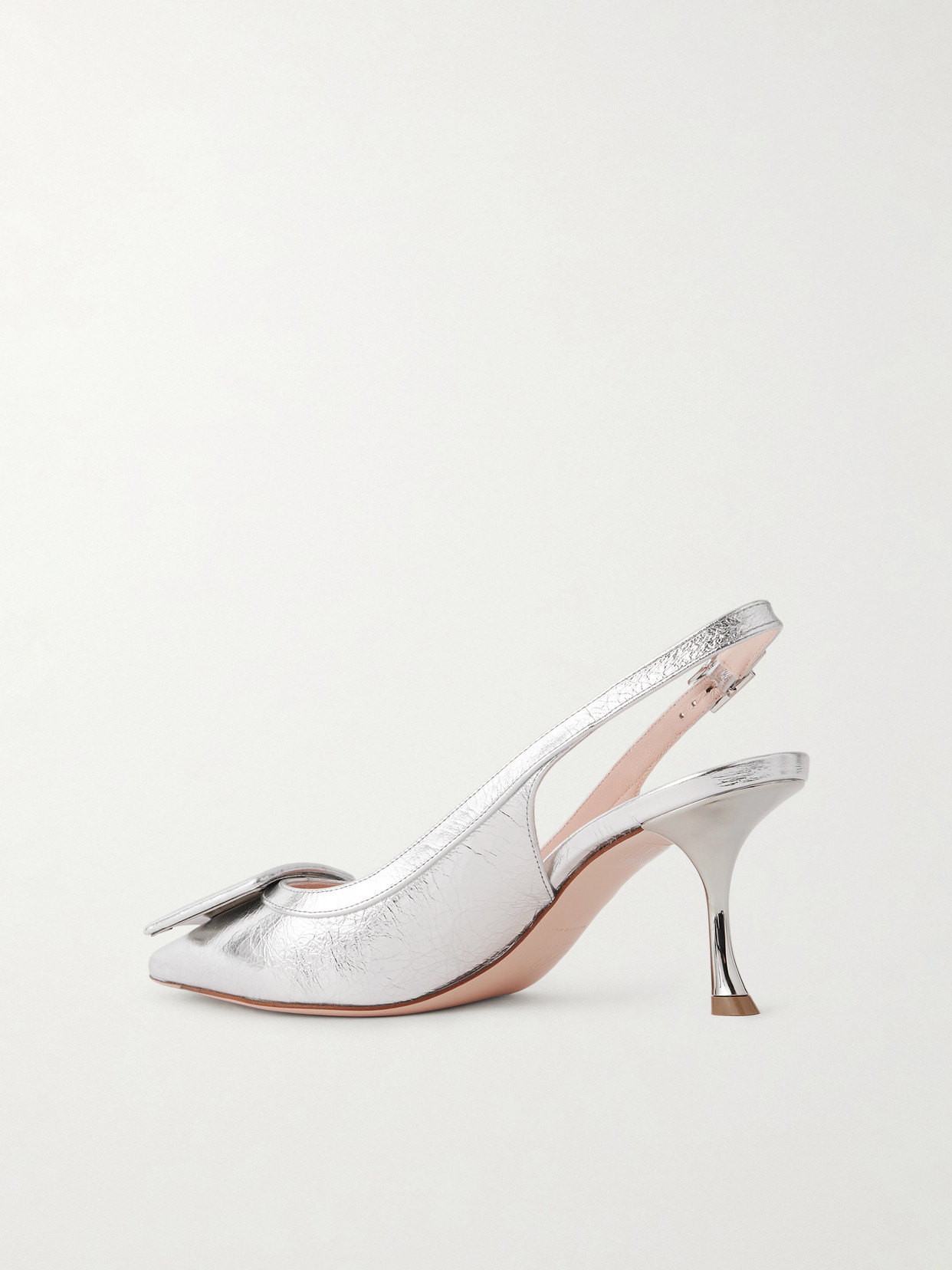 Viv In The City 65 Metallic Textured-Leather Slingback