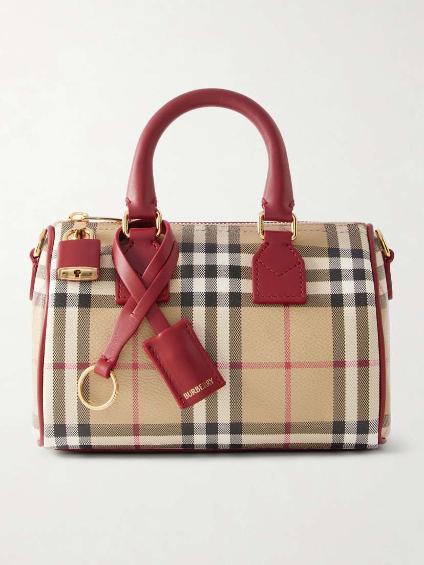 Burberry Leather-trimmed Checked Tote