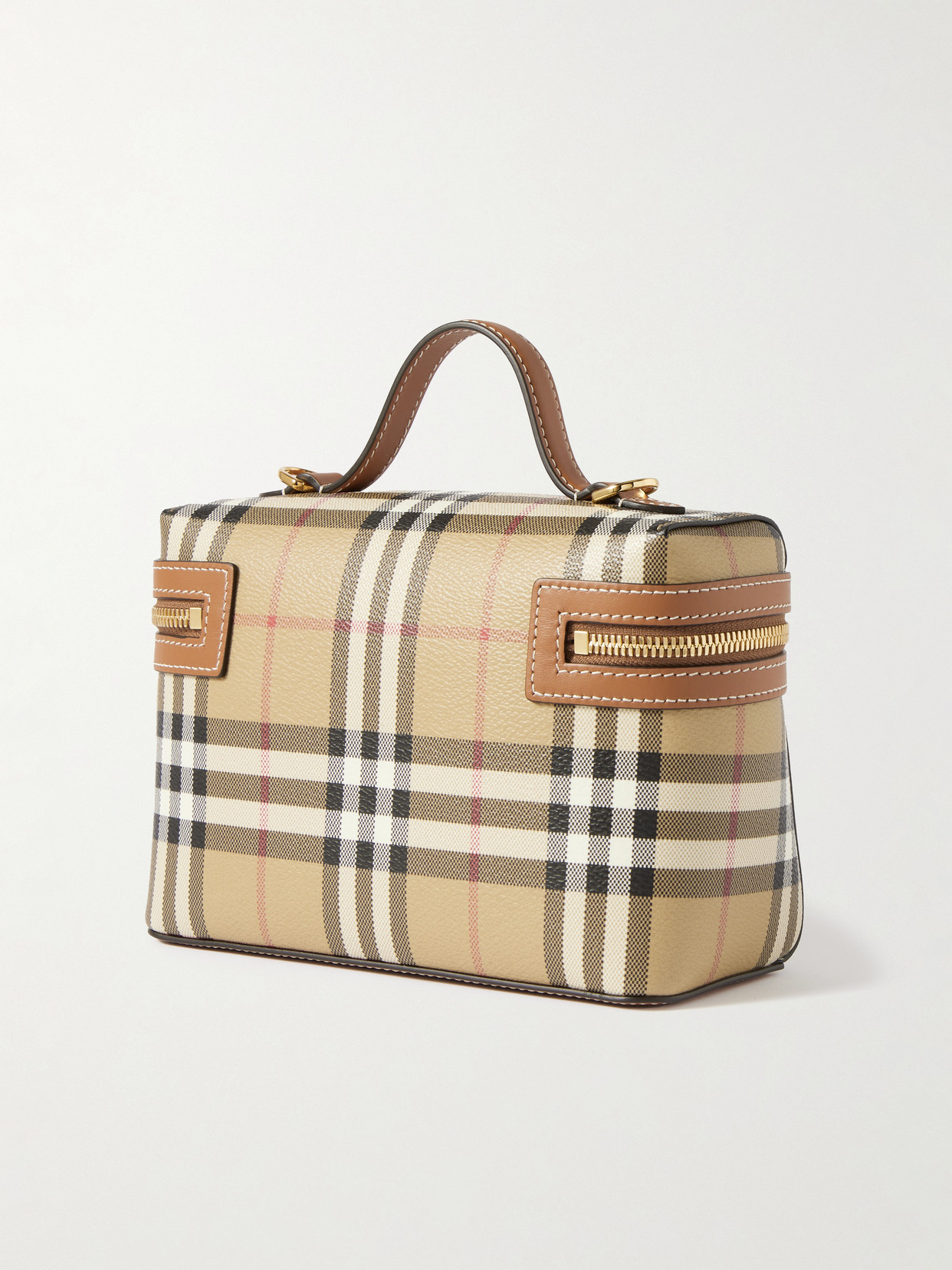 Burberry Women Beige Crossbody Bag With Adjutable And Removable Shoulder Strap And All-over Check Mo In Brown
