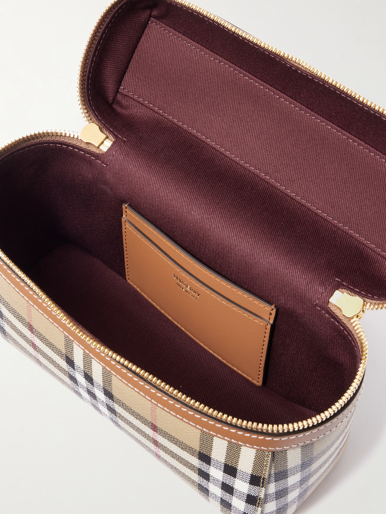 Burberry Women Beige Crossbody Bag With Adjutable And Removable Shoulder Strap And All-over Check Mo In Brown