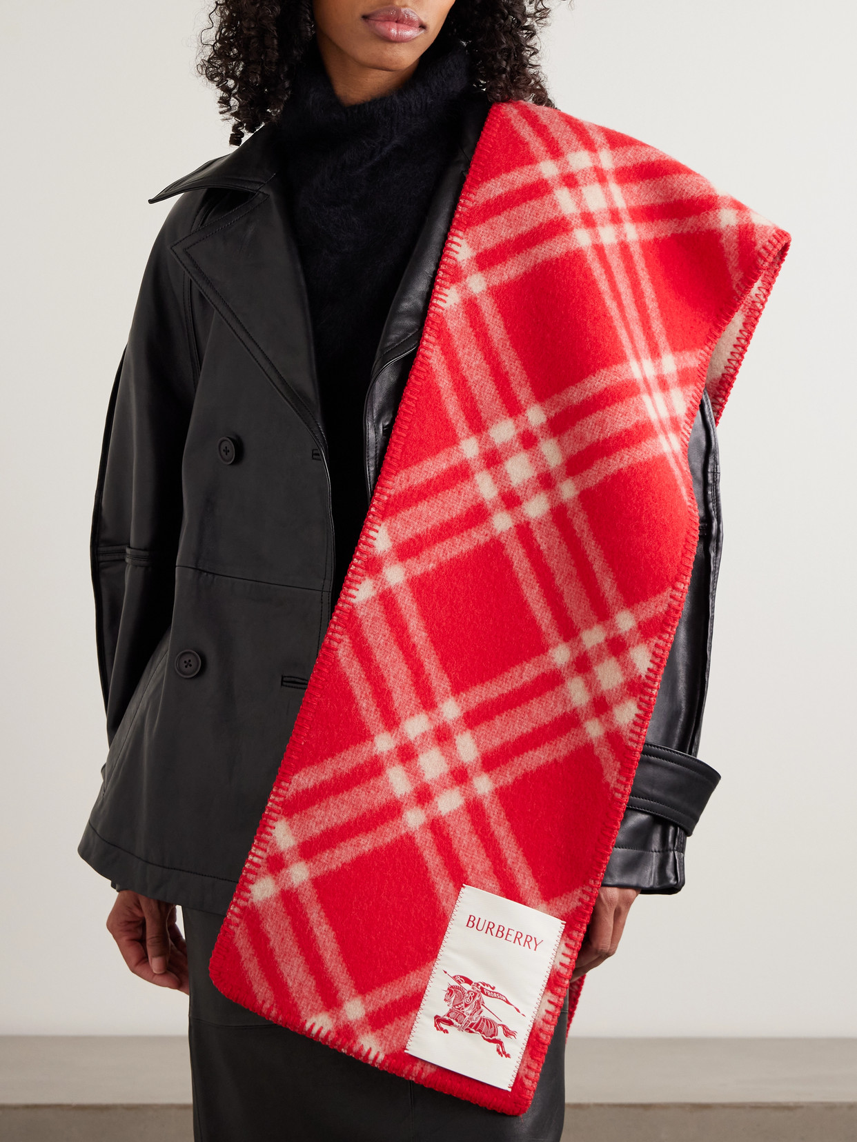 Burberry Checked Wool Scarf In Multi