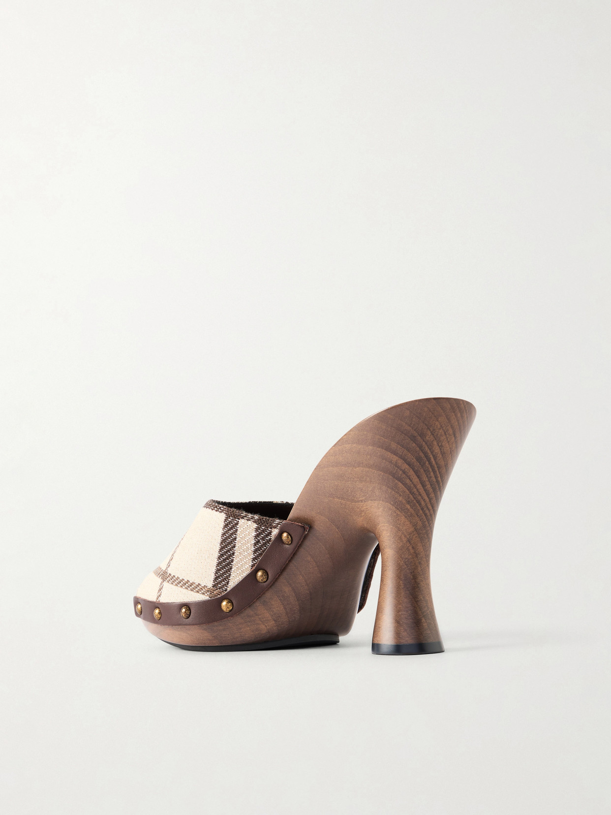 Le Potter Embellished Checked Woven Mules