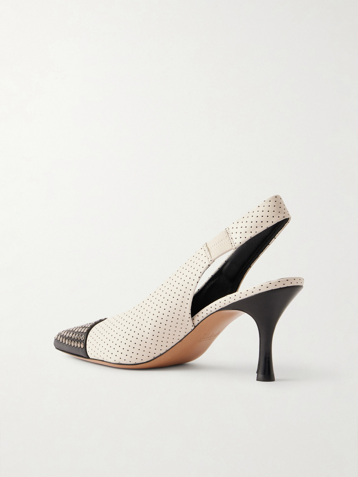 Chloé - Alba Studded Perforated Slingback